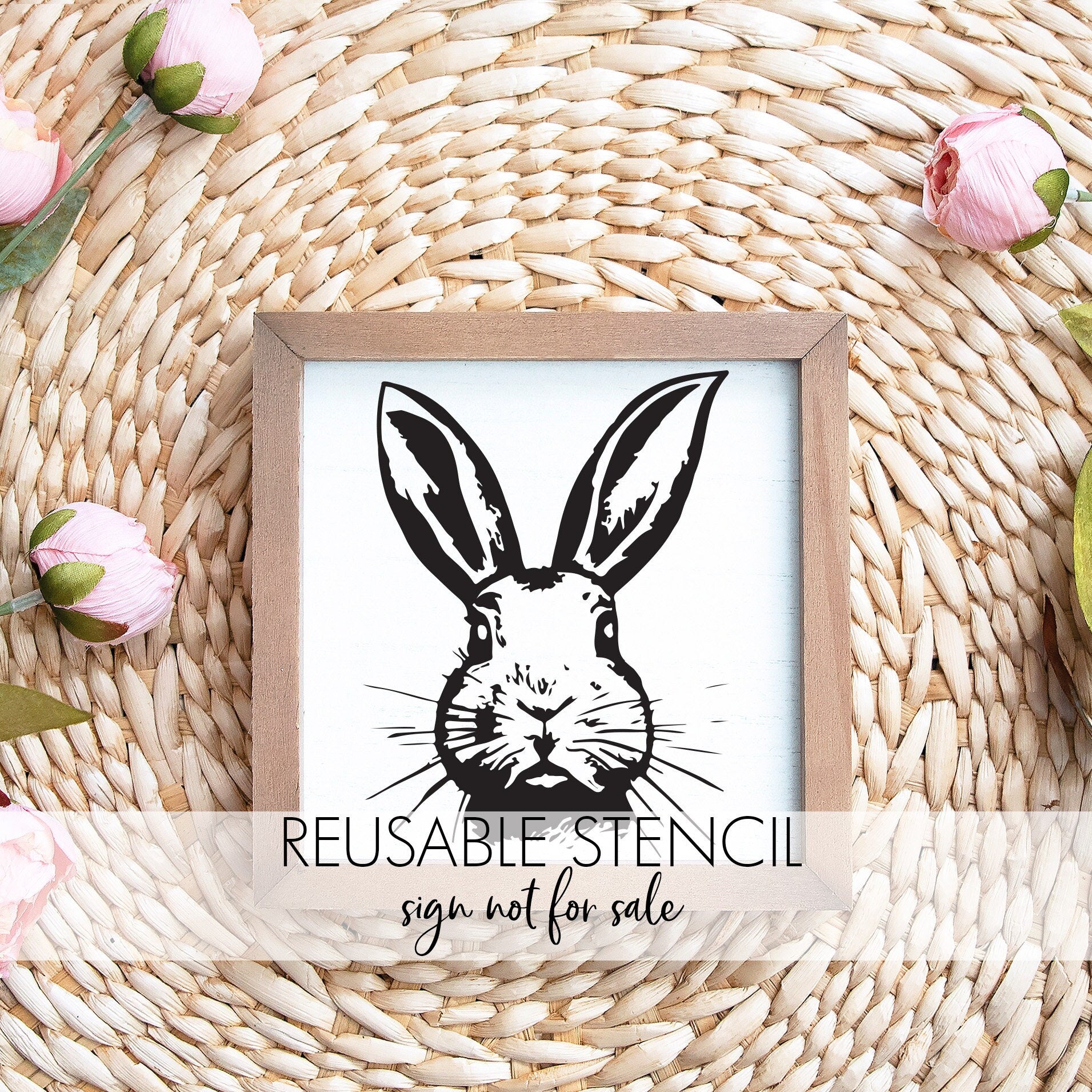 Bunny Rabbit Portrait Stencil - Reusable DIY Craft for Easter and Spri –  offthebeatencanvas