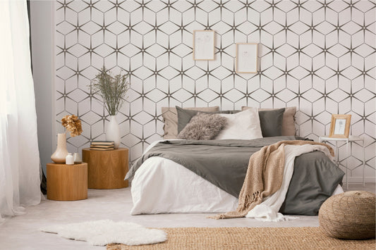 Geometric Hexagon Star Flooring or Wall STENCIL Pattern 103- a Reusable DIY Stencil for making over your concrete floors or walls for less!